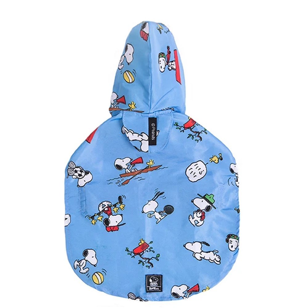 Capa de Chuva para Cachorro Snoopy azul Aventura Zoos Pets Cães - M
