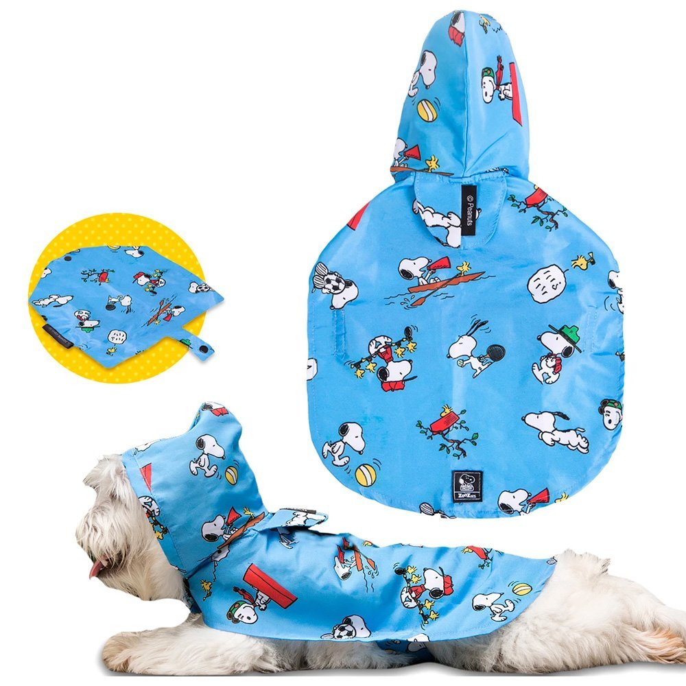 Capa de Chuva para Cachorro Snoopy azul Aventura Zoos Pets Cães - M - 3