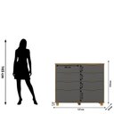 Ver imagem 2 de Cômoda para Quarto Density 8 Gavetas MDF-MDP Puxador de Alumínio Nature-Alasca Vila Rica