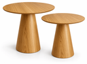 Ver imagem 1 de Kit 2 Mesas Cone Lateral Base Laminada em Madeira Natural Personal Art Design