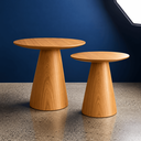 Ver imagem 3 de Kit 2 Mesas Cone Lateral Base Laminada em Madeira Natural Personal Art Design