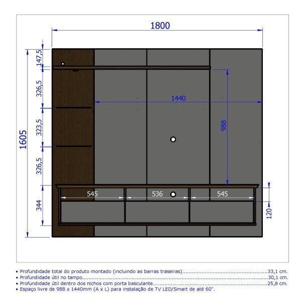 Painel Para Tv Até 60 Polegadas Trend - 5