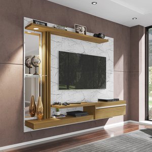 Painel para TV até 55 Polegadas LED Prateleira de Vidro Denver