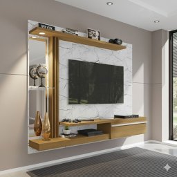 Painel para TV até 55 Polegadas LED Prateleira de Vidro Denver - 2