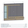 Painel para TV até 55 Polegadas 136cmx160cm LED Prateleira de Vidro Denver - 4