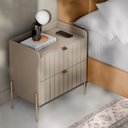 Ver imagem 3 de Mesa de Cabeceira Industrial Conect para Cama Moriah 60cm:dourado/conect