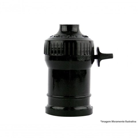Soquete Pendente C/chave Termoplast Preto 43.05t C/10pcs