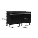 Ver imagem 4 de Gabinete Cozinha Nero 114 Cm Balcão Pia 2 Gavetas 100% Mdf:nero