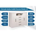 Ver imagem 2 de Cômoda Casal Master c/ 2 Portas 1 Nicho e 4 Gavetas Branco - Santos Andirá