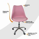 Ver imagem 6 de Cadeira Office Base Cromada Oficial com Rodízio Giratória Saarinen - Rosa - 1