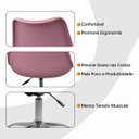 Ver imagem 7 de Cadeira Office Base Cromada Oficial com Rodízio Giratória Saarinen - Rosa - 1