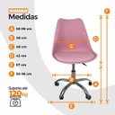 Ver imagem 5 de Cadeira Office Base Cromada Oficial com Rodízio Giratória Saarinen - Rosa - 1