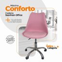 Ver imagem 4 de Cadeira Office Base Cromada Oficial com Rodízio Giratória Saarinen - Rosa - 1