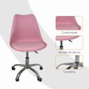 Ver mais imagens de Cadeira Office Base Cromada Oficial com Rodízio Giratória Saarinen - Rosa - 1