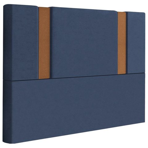 Cabeceira Queen 158 cm Veron Veludo Azul Soon