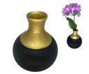 Ver imagem 1 de Vaso de Cerâmica Decorativo Colonial Vintage Preto Dourado Fort Line Vaso Cerâmico Decorativo Coloni