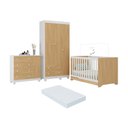 Ver imagem 1 de Quarto de Bebê Completo Berço Americano 3 em 1 Colchão Allegra Multimóveis Mp4606 Branco/