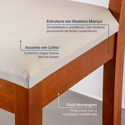 Kit 2 Cadeiras Madeira Maciça Tiê Cabecasa Madeiramadeira - 6