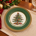 Ver imagem 3 de Jogo de Pratos Sobremesa Árvore Natal - Verde - Listras Douradas 6 Peças