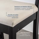 Ver imagem 6 de Kit 2 Cadeiras Madeira Maciça Tiê CabeCasa MadeiraOriginals Preto/Bege Claro