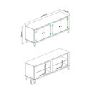 Ver imagem 3 de Aparador Buffet 149cm 4 Portas 2 Prateleiras Sala de Jantar Cor:mel Branco