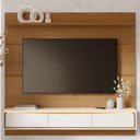 Ver imagem 5 de Painel Tv 65 Pol Bancada Suspensa 180cm com Led Tath Freijó/off C05 - Mpozenato