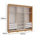 Ver imagem 3 de Guarda-Roupa Casal 6 Portas 6 Gavetas com Espelho em MDF Milano Marrom/Cerejeira