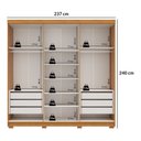 Ver imagem 7 de Guarda-Roupa Casal 6 Portas 6 Gavetas com Espelho em MDF Milano Marrom/Cerejeira
