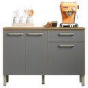 Ver imagem 1 de Balcao com Tampo 3p 1g 120 Cm Versalhes Freijo Gris Ktp