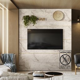 Painel Placa Piso Teto TV 75 244x208cm 463GP Calacata Off White MDT - 5 Painel Placa Piso Teto TV 75 244x208cm 463GP Calacata Off White MDT - 5