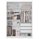 Ver imagem 3 de Guarda-Roupa Casal 100% MDF com Espelho 2 Portas de Correr 3 Gavetas Branco Linha London