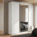 Ver imagem 1 de Guarda-Roupa Casal 100% MDF com Espelho 2 Portas de Correr 3 Gavetas Branco Linha London