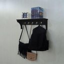 Ver imagem 2 de Cabideiro Prateleira Porta Utensílios de Cozinha Mochilas Bolsas Preto Laca