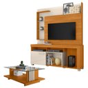 Ver imagem 1 de Estante Home Theater Ícaro com Mesa de Centro Frizz Cinamomo Off White - Madetec