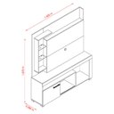 Ver imagem 2 de Estante Home Theater Ícaro com Mesa de Centro Frizz Cinamomo Off White - Madetec