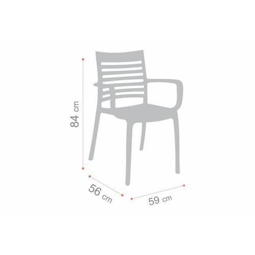 Jogo mesa com quatro cadeiras de plastico marca grosfillex