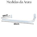 Ver imagem 2 de Prateleira de Parede 60cm Multiuso Organização Sapatos + Cabideiro 60cm Arara para Roupas Branco