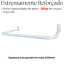 Ver imagem 5 de Prateleira de Parede 60cm Multiuso Organização Sapatos + Cabideiro 60cm Arara para Roupas Branco