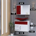 Ver imagem 2 de Conjunto Turin Gabinete de Banheiro com Espelheira e Pia