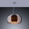 Lustre Pendente Plafon em Vidro e Cristal Attractive 50cm Moderno Quarto Sala Bivolt Cromado - 5