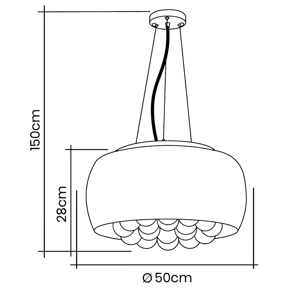 Lustre Pendente Plafon em Vidro e Cristal Attractive 50cm Moderno Quarto Sala Bivolt Cromado - 3