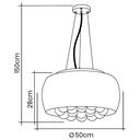 Ver imagem 3 de Lustre Pendente Plafon em Vidro e Cristal Attractive 50cm Moderno Quarto Sala Bivolt Cromado