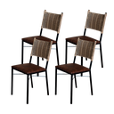 Ver imagem 1 de Kit 4 Cadeiras Para Cozinha Preta Ratan Cappuccino Assento Estofado - Marrom