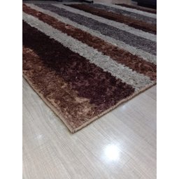 Tapete Sala 2,00x3,50m Grande Pelo Macio Capucino Listrado - 4