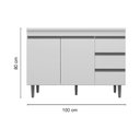 Ver imagem 5 de Armário Aéreo Andréia 80 Cm Balcão de Cozinha com Tampo 100 Cm e Branco - Ajl