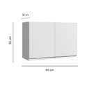 Ver imagem 4 de Armário Aéreo Andréia 80 Cm Balcão de Cozinha com Tampo 100 Cm e Branco - Ajl