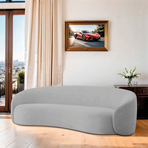 Sofá 2 Lugares Amore 160cm Orgânico Luxo Recepção Escritório Linho