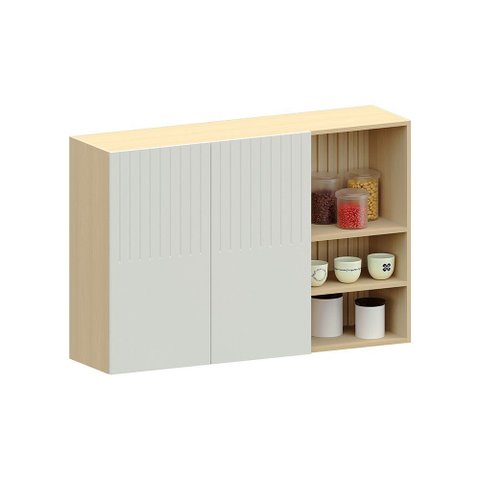 Armário Aéreo 100% MDF 2 Portas com Nicho 120cm Aura Luciane Móveis