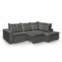 Ver imagem 5 de Sofá de Canto Retrátil Reclinável 4 Lugares Yescasa Veludo Cinza Montana Pés de Madeira