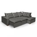 Ver imagem 6 de Sofá de Canto Retrátil Reclinável 4 Lugares Yescasa Veludo Cinza Montana Pés de Madeira